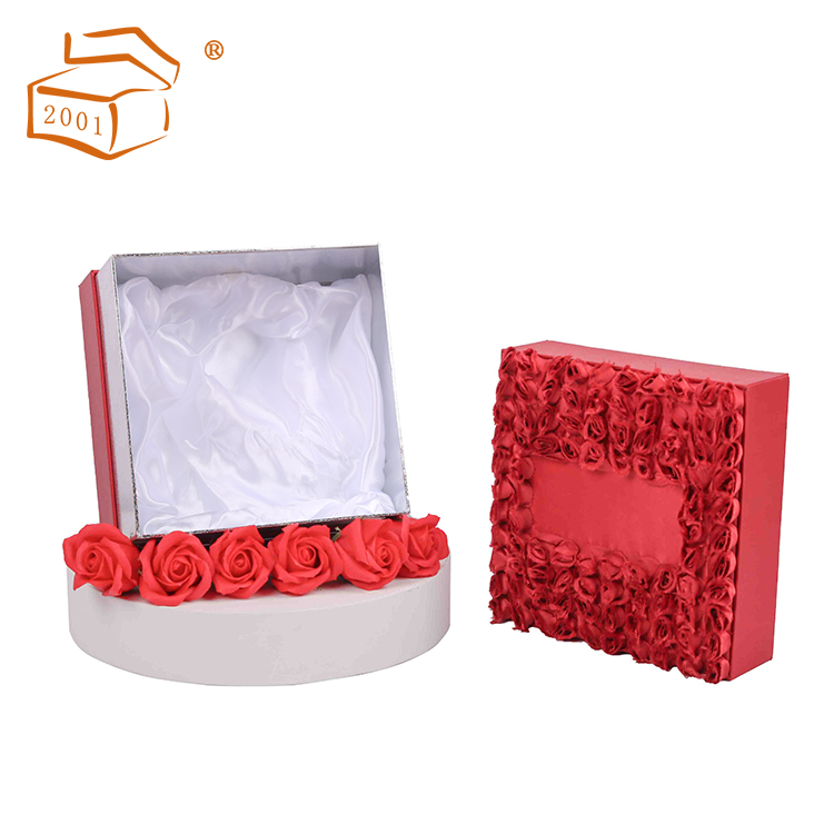 Handmade 2 piece paper cosmetic storage box with lid