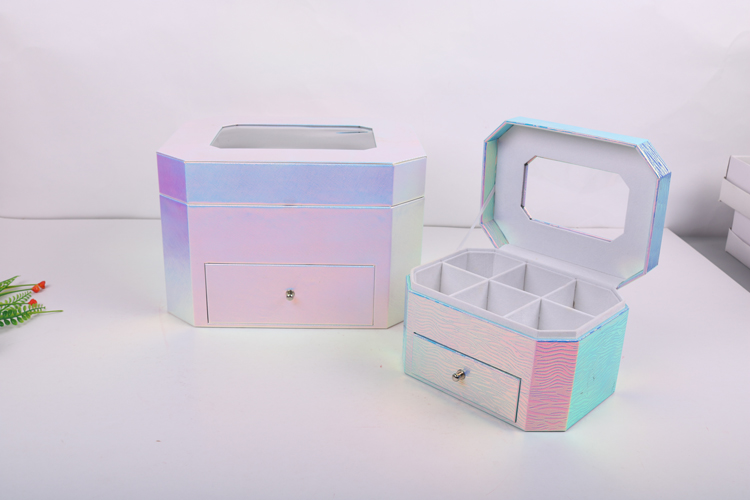 Custom large cosmetic storage box with drawer