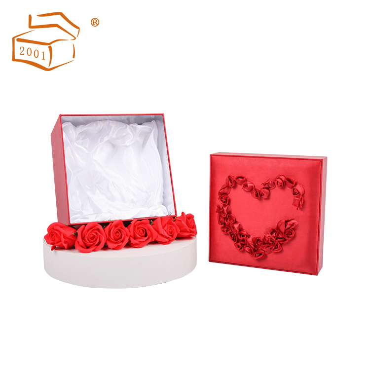 Rigid paper cosmetic storage box with lid